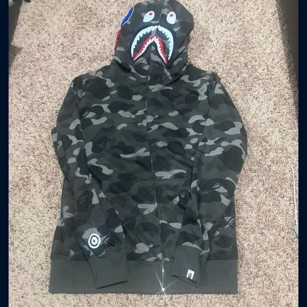 Bape Black and Gray Camouflage jacket